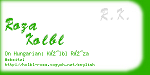 roza kolbl business card